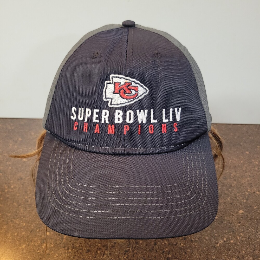 NFL Kansas City Chiefs Super Bowl LIV Champ Baseball Cap Men Black Grey One Size